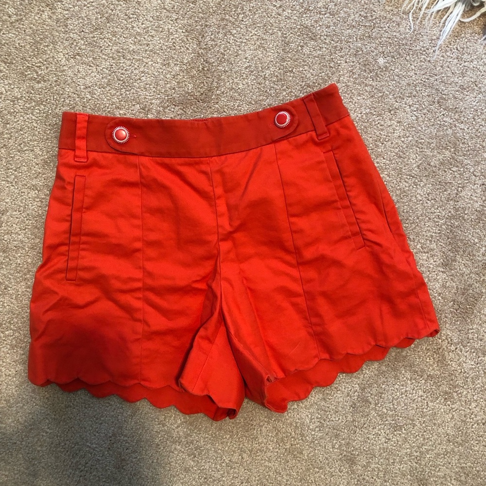 Anthropologie cartonnier red scalloped shorts 2